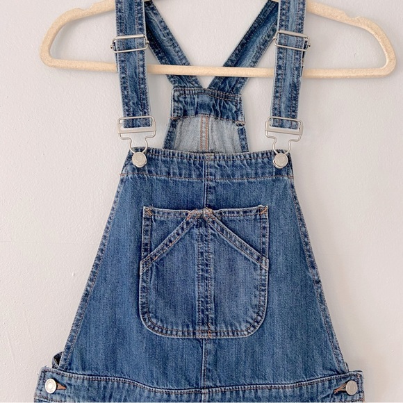 GAP Relaxed Ankle Denim Overalls Medium Indigo - Picture 5 of 16